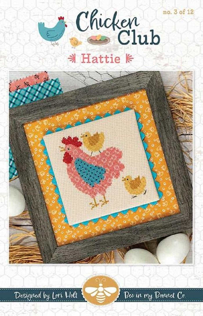 Chicken Club Cross Stitch Pattern #3 - Hattie - It's Sew Emma