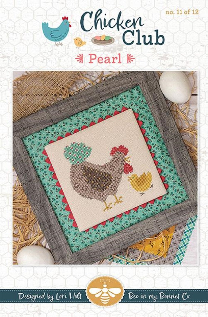 Chicken Club Cross Stitch Pattern #11 - Pearl - It's Sew Emma