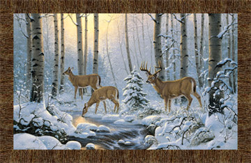 Pine Valley --  Deer Panel in Snow Panel - Northcott