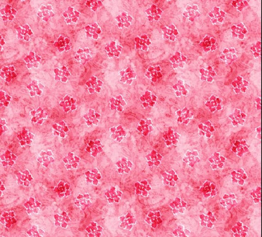 Daphne - Floral Faux Batik in Pink - Camelot Fabrics