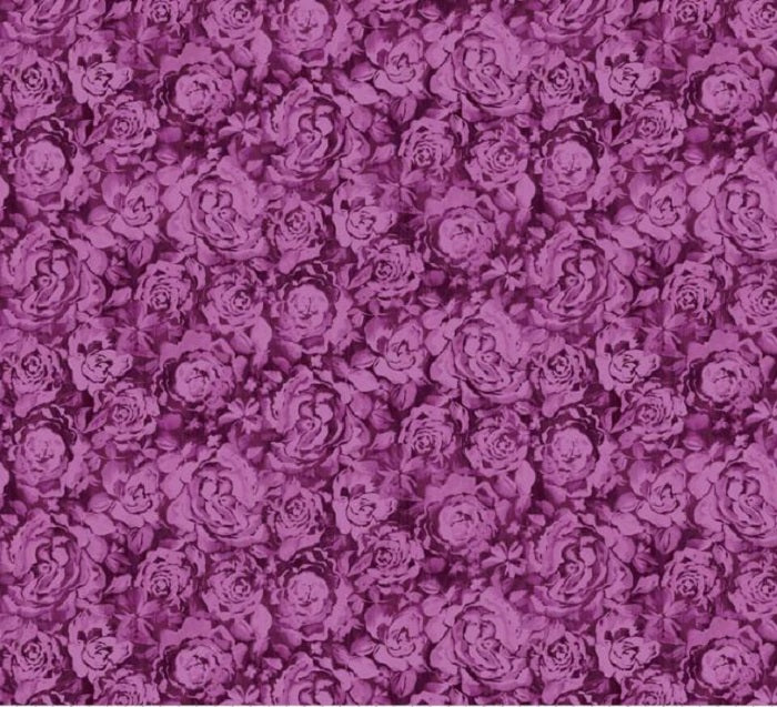 Daphne - Textured Roses in Purple - Camelot Fabrics