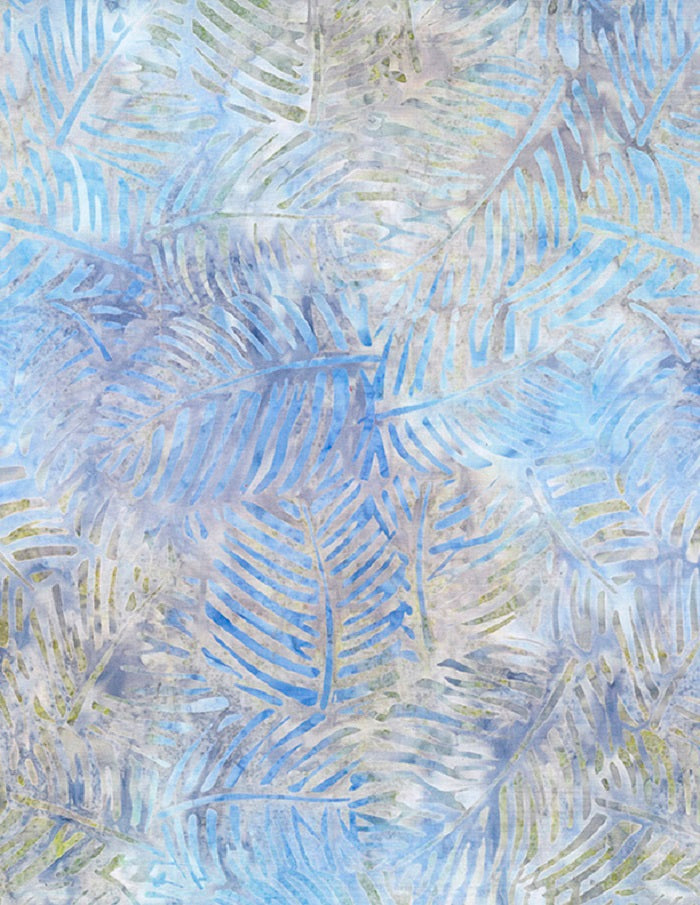 Wilmington Batiks - Del Mar, Blue Palm Frond - Wilmington Prints