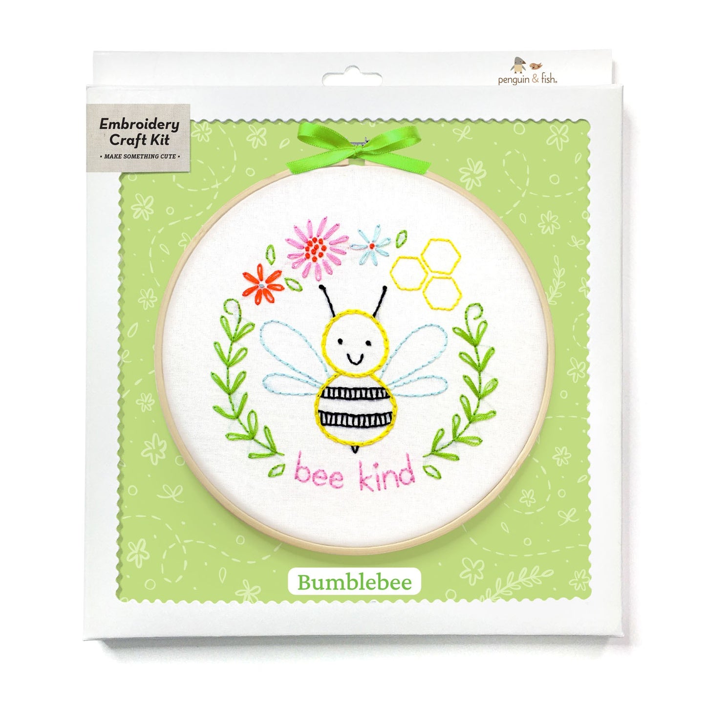 Bumblebee Embroidery Kit - Penguin & Fish