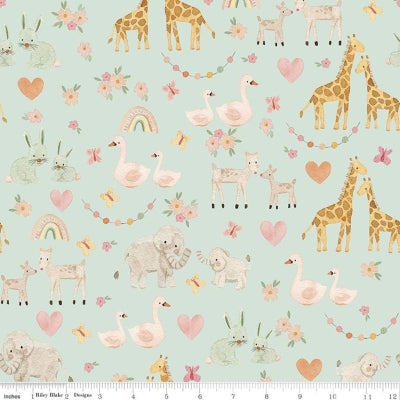 Basic Flannels - Baby Girl Animals, Pink - Riley Blake Designs