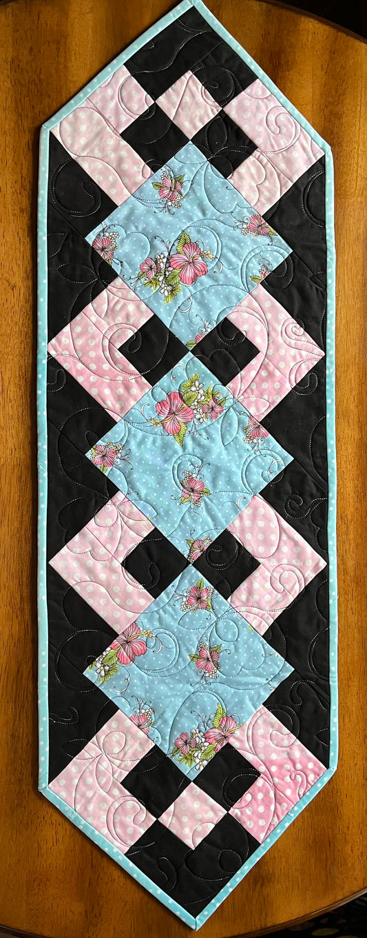 Pink and Blue Table Runner