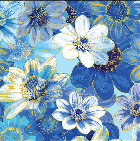 Garden Impressions Metallic - Light Blue - Benartex