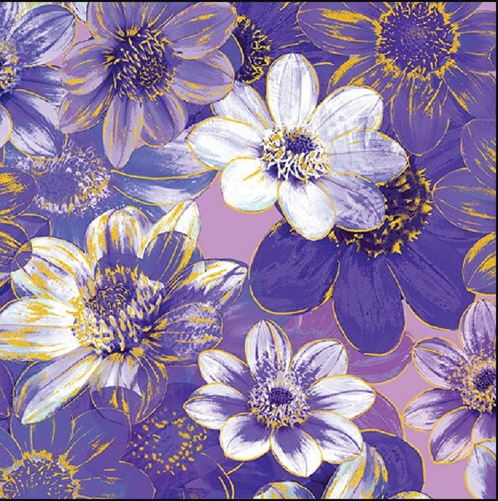 Garden Impressions Metallic - Violet - Benartex