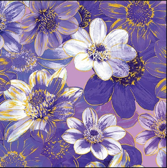 Garden Impressions Metallic - Violet - Benartex