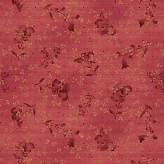 Where the Wind Blows - Red Pressed Flowers - Henry Glass Fabrics