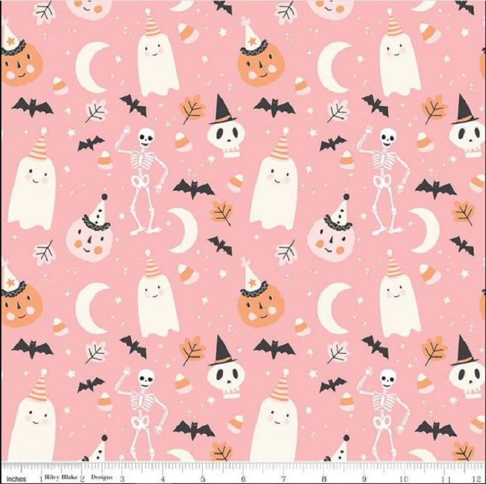 Hey Pumpkin, Ghouls on Pink - Riley Blake Designs