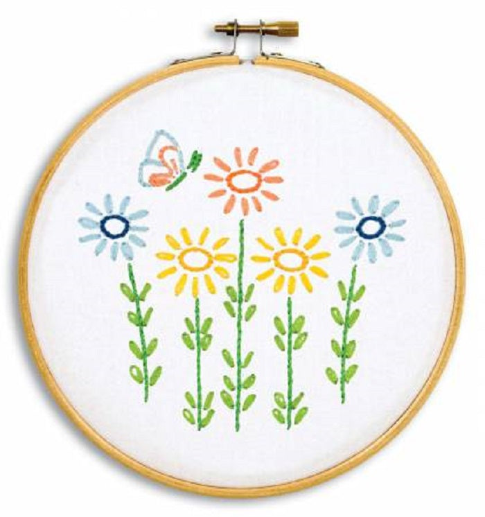 Stamped Embroidery Kit - Field of Flowers - JDNA