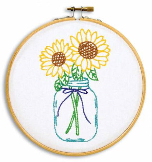 Stamped Embroidery Kit - Sunflowers - JDNA