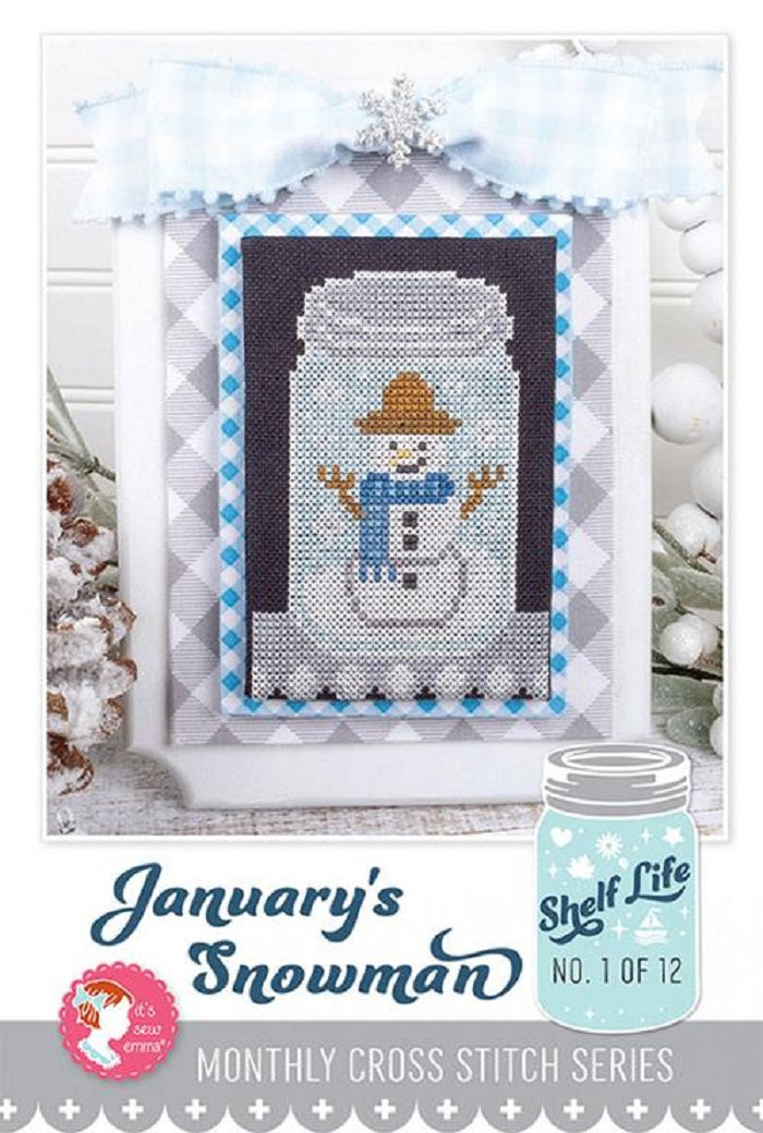 Shelf Life #1 - January's Snowman Pattern - It's Sew Emma