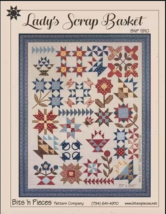 Lady's Scrap Basket Quilt Pattern - Bits 'n Pieces Pattern Company