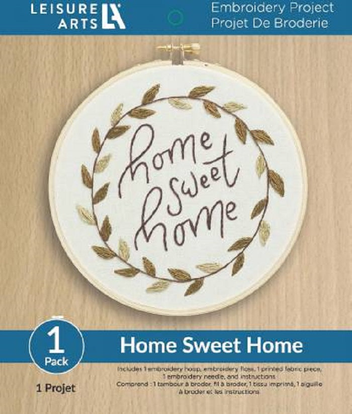 Stamped Embroidery Kit - Home Sweet Home - Laura Gushue for Leisure Arts