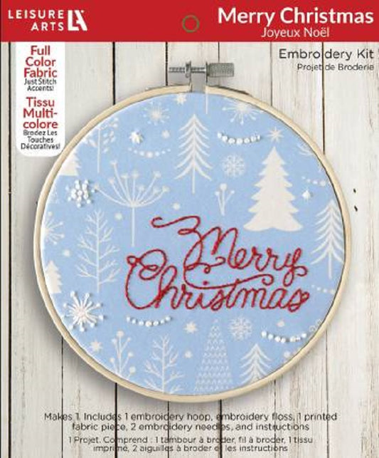 Stamped Embroidery Kit - Merry Christmas - Leisure Arts