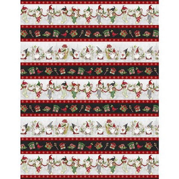 Merry Gnome-ments - Repeating Stripe - Wilmington Prints
