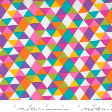 Petal Power - Rainbow Multi color triangles - Moda