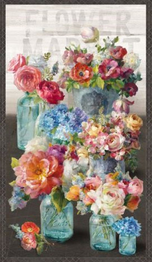 Flower Market  Panel - Wilmington Prints