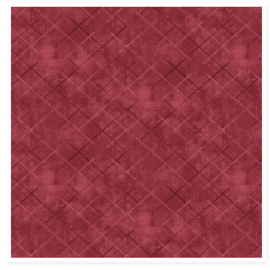 Distressed plaid cotton fabric in rose red.