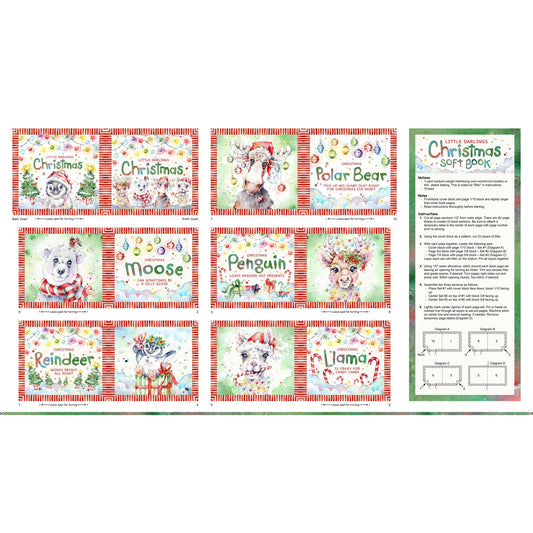 Little Darlings Christmas - Christmas Soft Book Panel - P&B Textiles