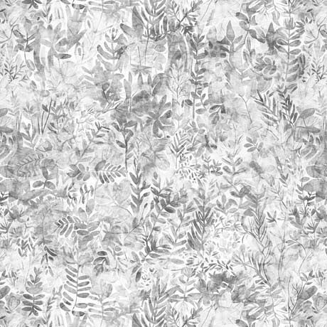 Dinoroars! Foliage Texture in Gray - QT Fabrics