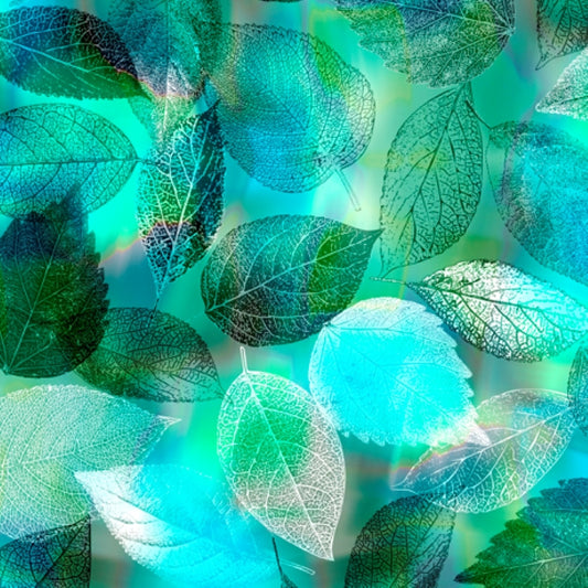 Tree Dance - Leaves - Turquois - QT Fabrics