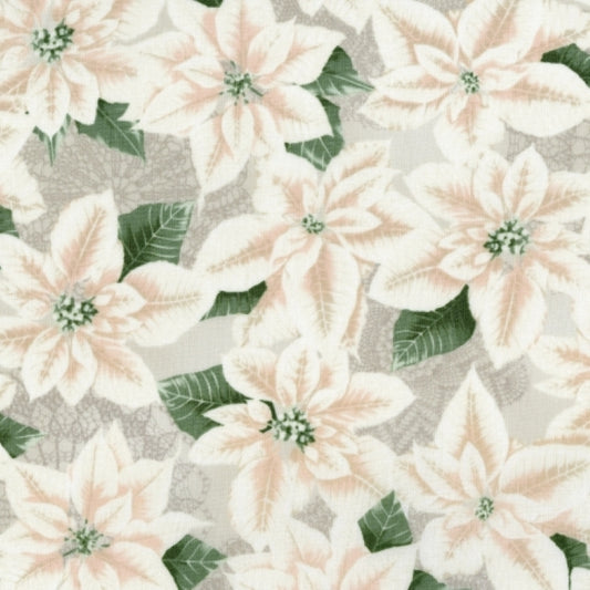 Let It Sparkle - Pearly Poinsettia - Winter White - RJR Fabrics