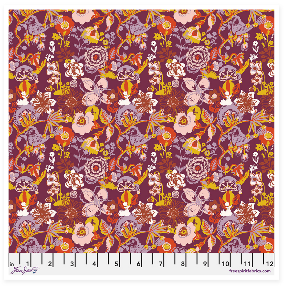 Colorful flowers on plum