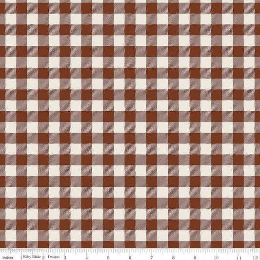 Pumpkin Spice Plaid - Brown - Riley Blake Designs