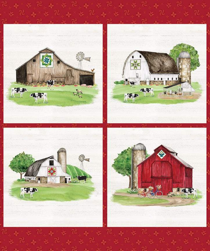 Spring Barn Quilts Pillow Panel - Riley Blake Designs