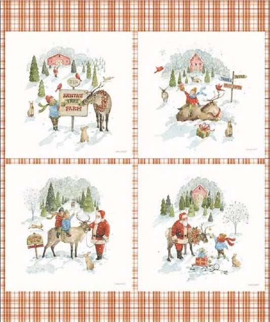 Santa's Tree Farm Panel - 35-1/2"x43" - Riley Blake Designs