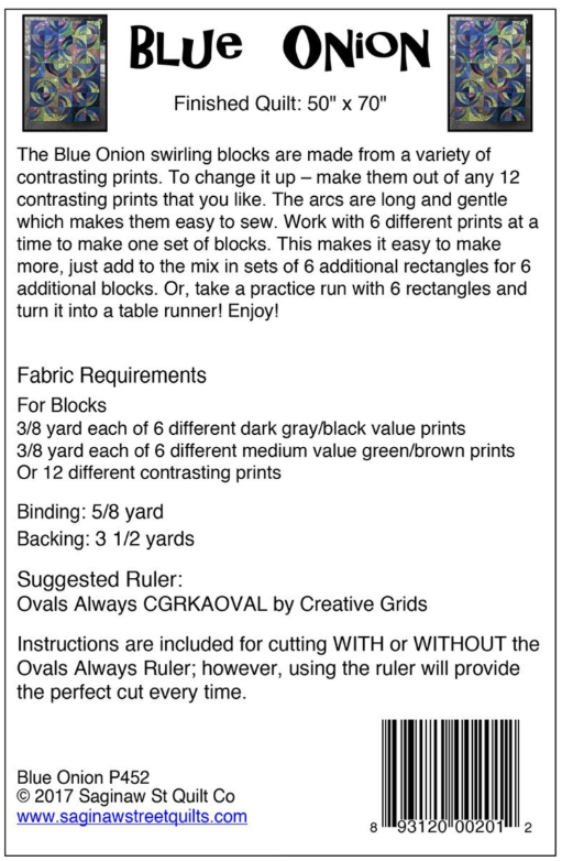 Blue Onion Quilt Class - April 18, 2026