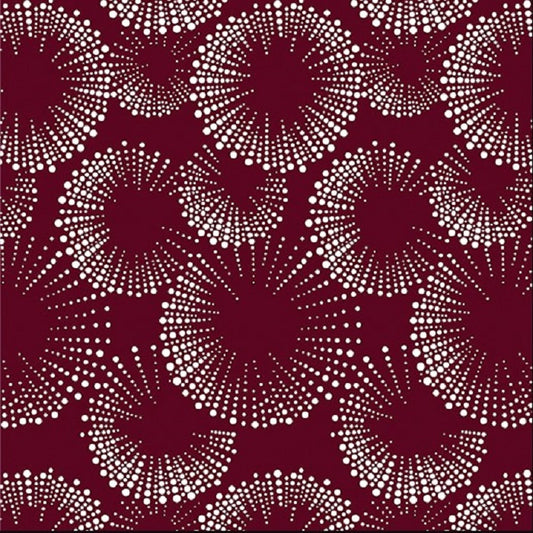 Starburst Dots - Claret/White - Benartex