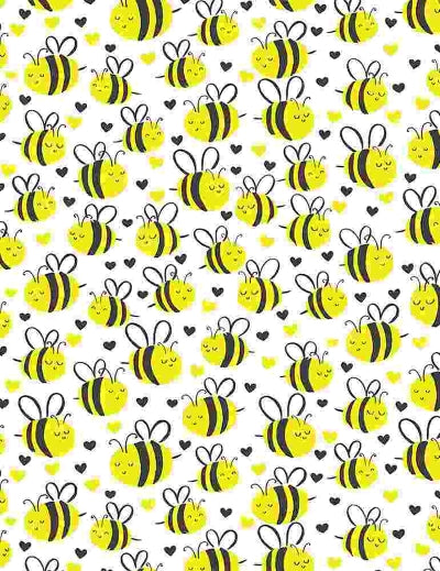 Cute Plump Bees On White Background - Timeless Treasures