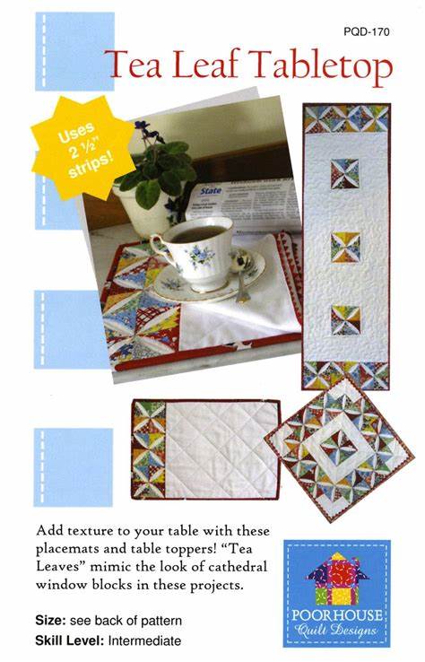 Tea Leaf Tabletop - Poor House Quilt Designs