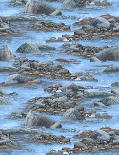 Roaming Wild - Rocks and Blue Water - Wilmington Prints