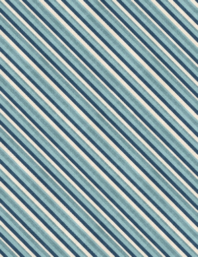 Rhythm & Harmony Teal/cream bias stripe - Wilmington Prints