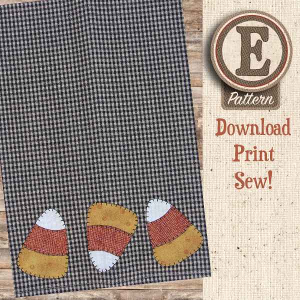 Candy Corn Tea Towel Patternlets - The Wooden Bear