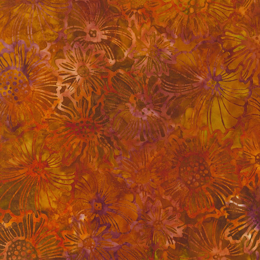 Artisan Batiks - Sunrise Blossoms Brown - Robert Kaufman Fabrics