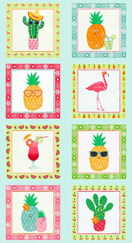 fruity friends cotton quilting panel