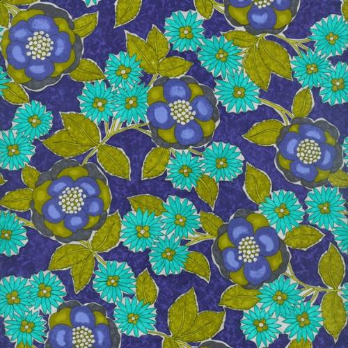 Paradiso - Blue Floral - Blank Fabrics