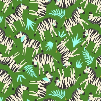 Adventure - Finding Zebras - Jungle Green - RJR Fabrics