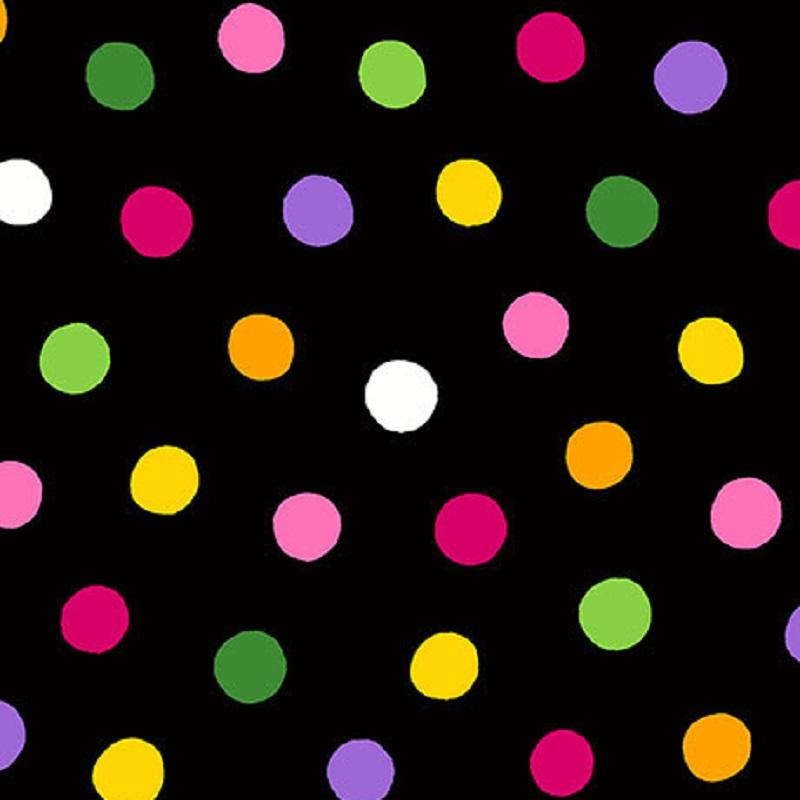 Black Multi Dots - QT Fabrics
