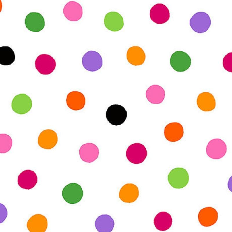 White Multi Dots - QT Fabrics