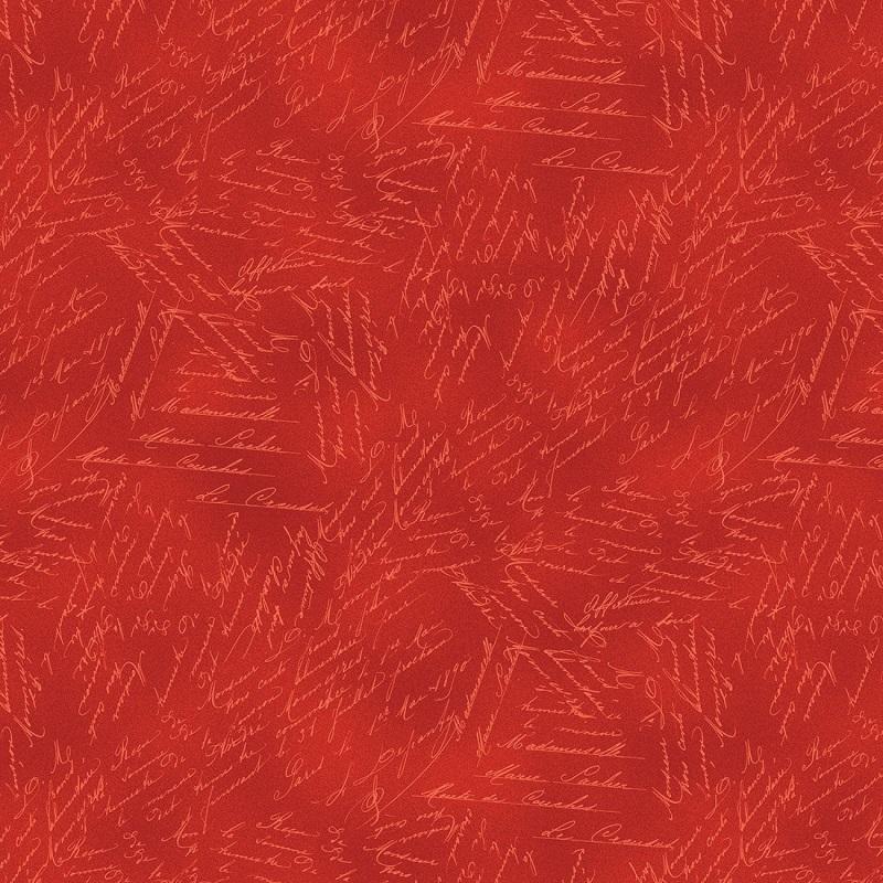Royal Red Word Texture - Red - Wilmington Prints
