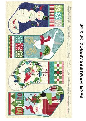 Better Not Pout - 4 Christmas Socks Panel - Benartex