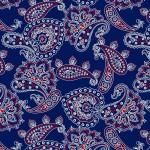 Red, White and Blue Paisley - Michael Miller