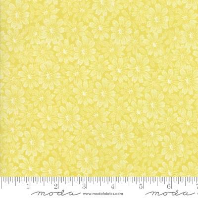 3/4 Yard Flour Garden - Sprouts Yellow with Flowers - Moda