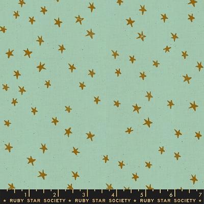 Starry- Starry Frost-Mint background/black stars - Ruby Star Society